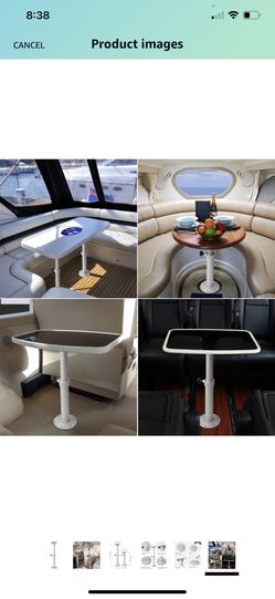 Upgraded Boat Table Pedestal – Adjustable Height 17.8” To 27.2”, Aluminum Alloy, Stainless Steel Base, Holds 60 Lbs For RV, Marine, Camper