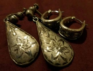 Silver-toned earrings