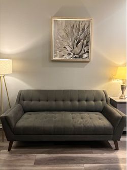 Mid-century modern gray sofa 🛋️