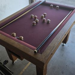 Bumper Pool Table W/ Sticks and Balls