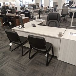 L Shape Desk W File  Storage 