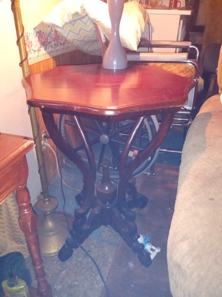 Victoria Magony Red Antique End Table 