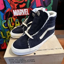Vans Sk8 - Hi // Fur Lined Blue Suede - 4Y Kids 