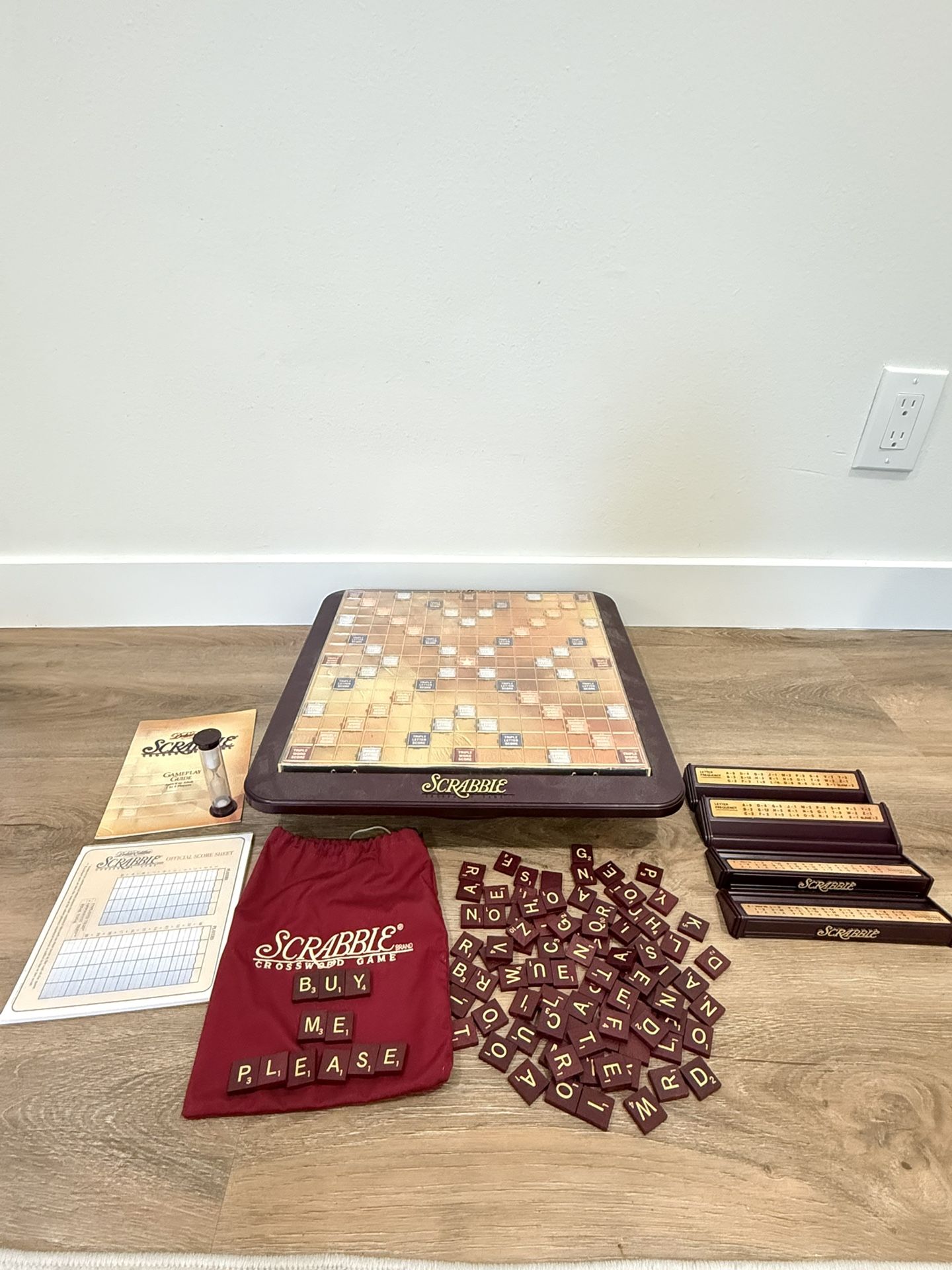 Vintage Scrabble board game on a lazy Susan board