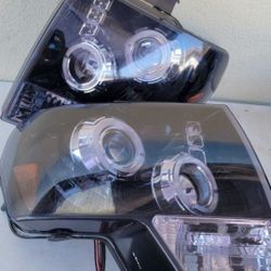 09-14 Ford F150 LED DRL Projector Headlights Luces Calaveras Micas Faros Faroles Headlamps Focos 