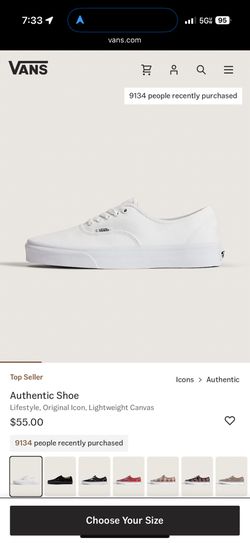 All White Vans 7.0 Women/5.5 Men