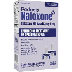 Padagis Naloxone HCl 4 mg Nasal Spray Emergency Opioid Overdose Reversal Kit,