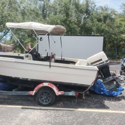 17 Foot Fishing Boat With Trailer