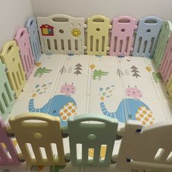 18 Pen Playpen Playard for Babies with reversible Mat