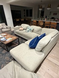 Large Light Gray Sectional Sofa