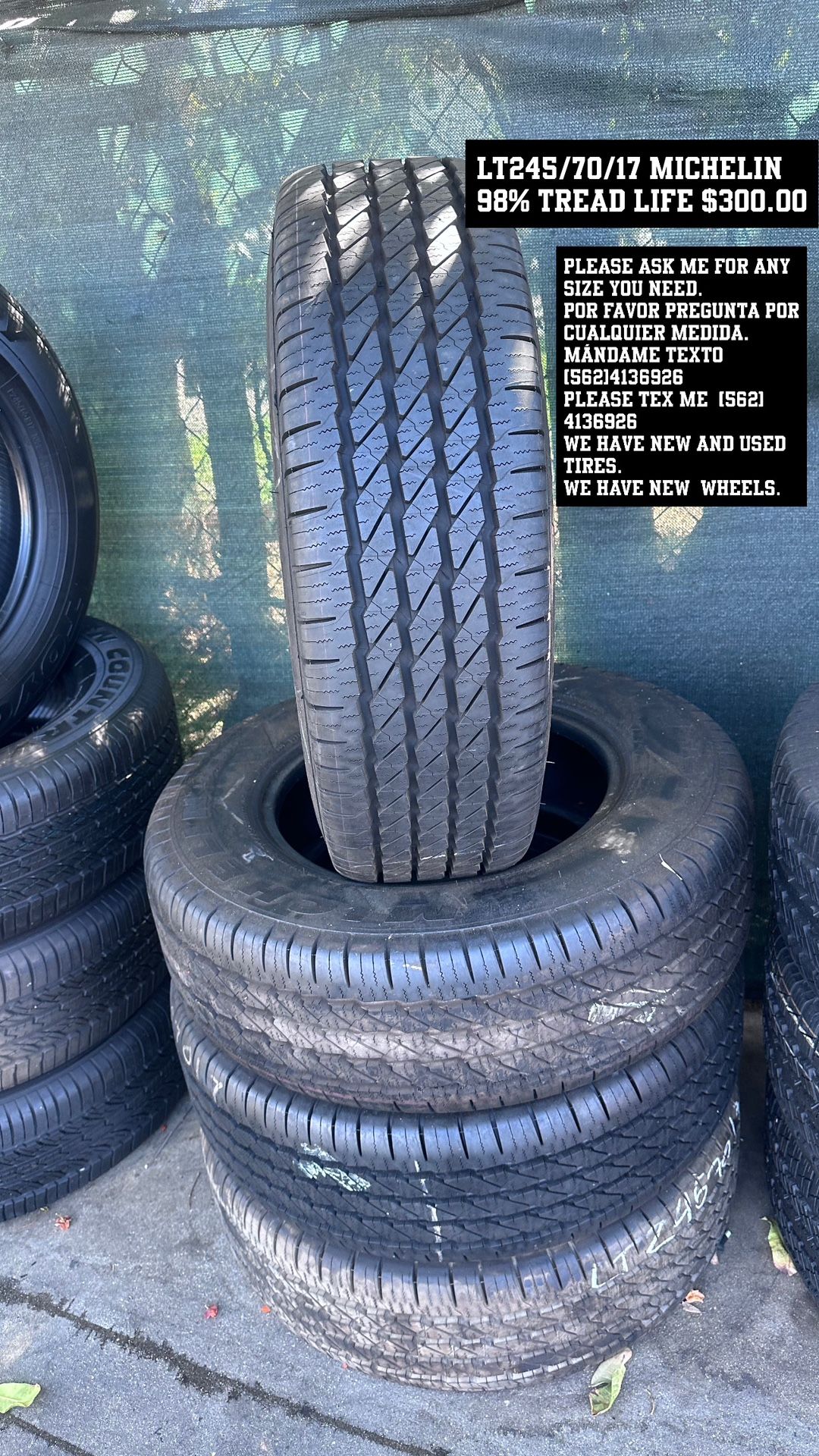 Lt245/70/17 Michelin Semi New All Four 98% TREAD LIFE | Ask Me For The Size You Need |