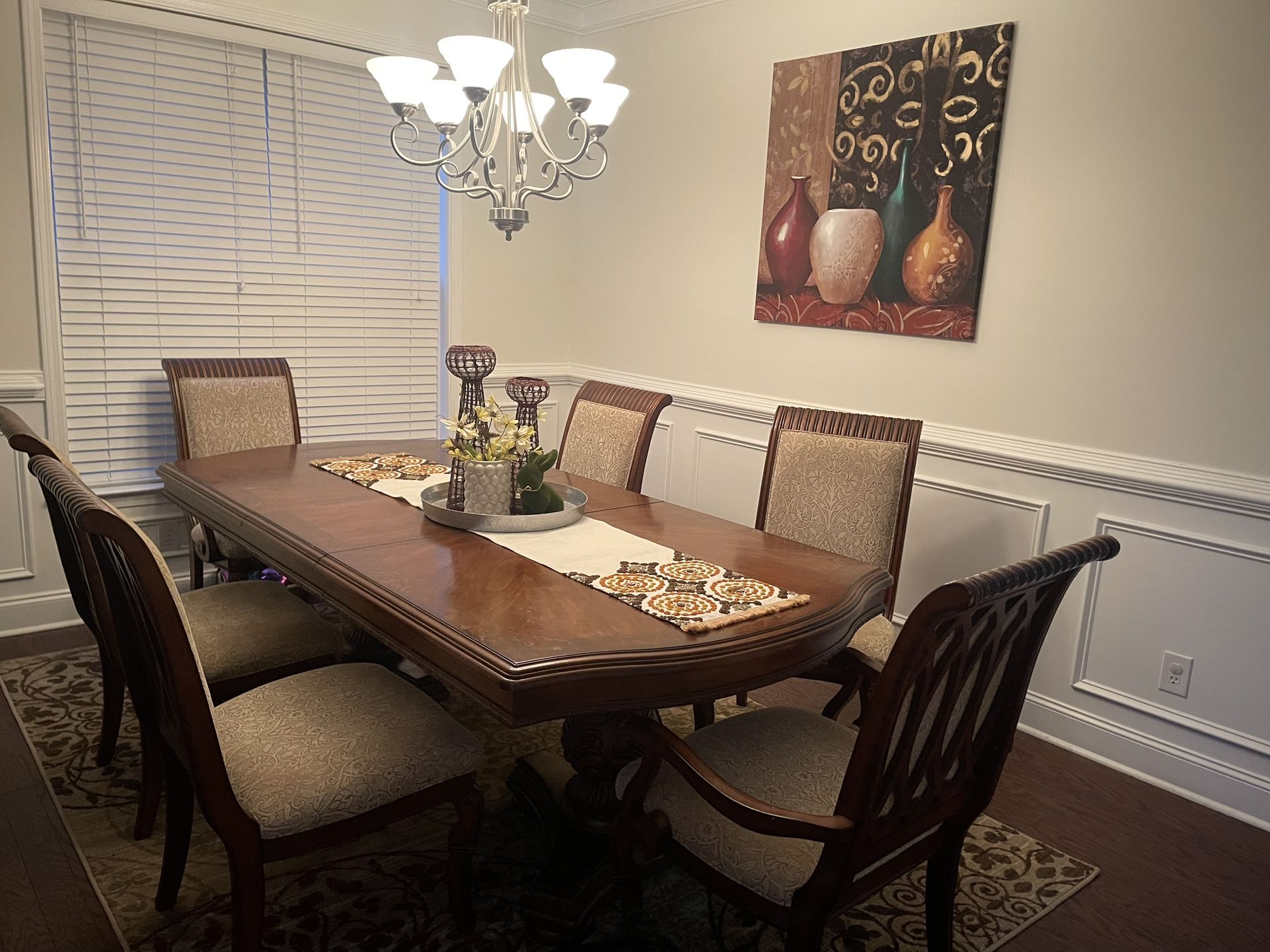 Solid Wood Dining Room Table & 6 Chairs
