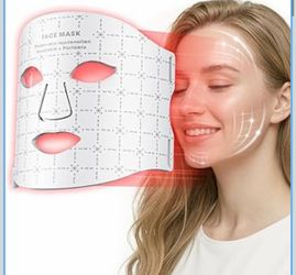 FDA-Cleared LED Light Therapy Mask, 7-Color Red Light Therapy for Face Anti-Aging, Wrinkle Reduction & Acne, Rechargeable Soft Silicone Home Skincare 