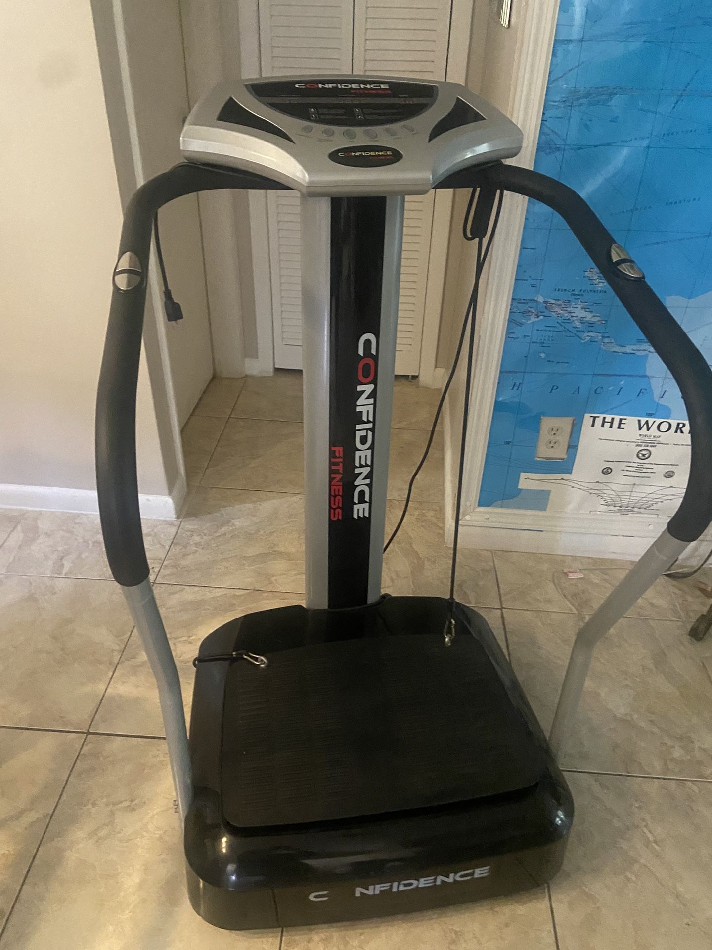 Exercise Machine with Handles for Balance Support – Vibrating Plate for Lymphatic Drainage, Circulation & Recovery, Heart Rate Sensor, Phone Holder, 9