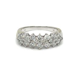 14Kt White Gold Diamond Ring 3.82g G-H Color I1 .90CTW Size 7 I-888