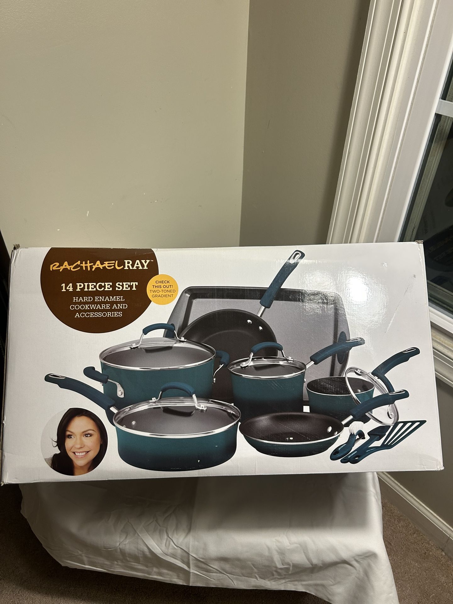 RACHAEL BLUE RAY 14PCS COOKWARE NEW