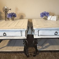 Custom Finished Rustic Farmhouse End Tables / Nightstands 