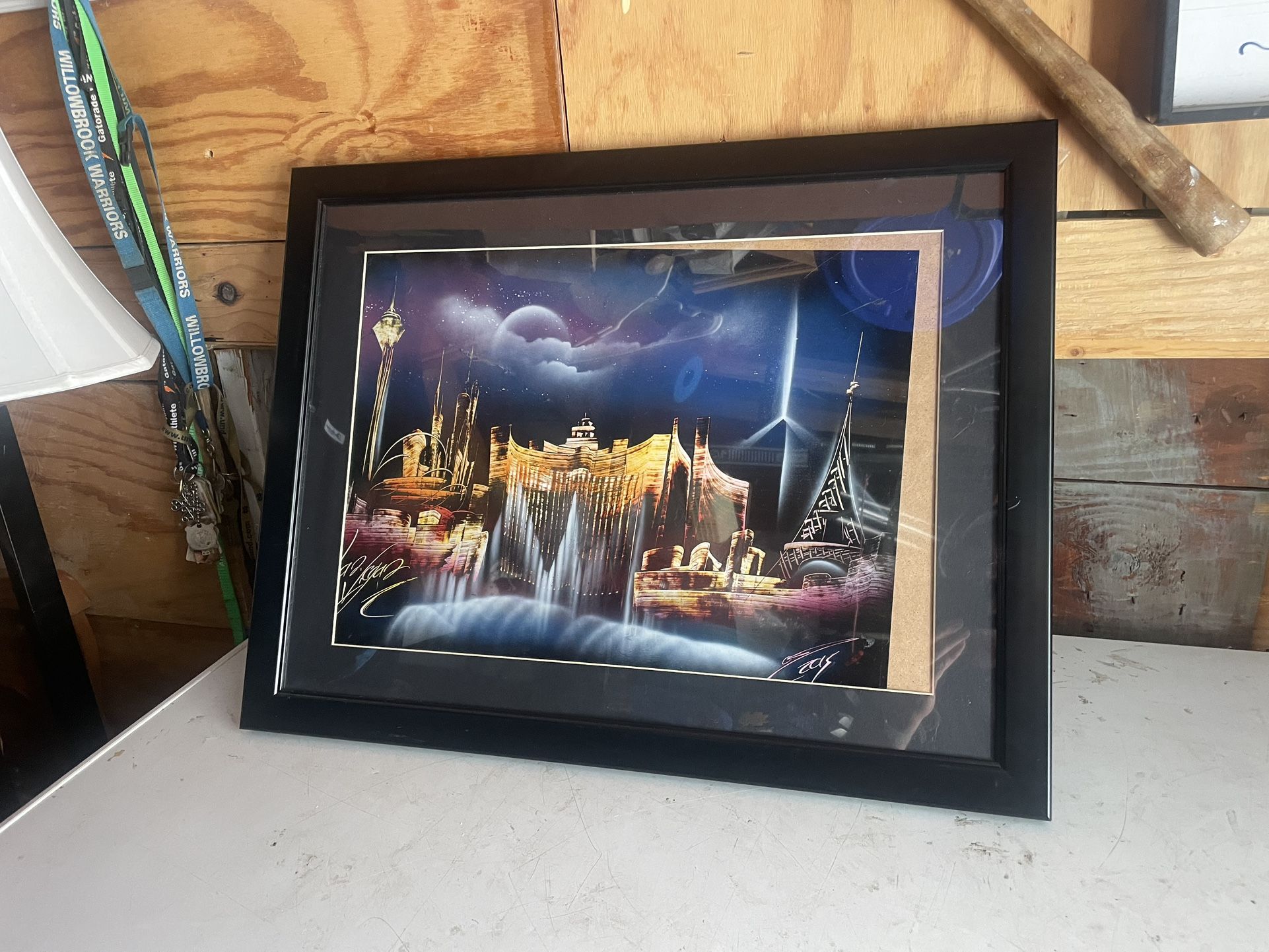 Framed Vegas print, 26.5 by 21.5, $10