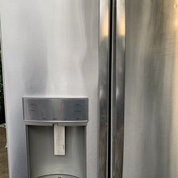 Three door stainless steel fridge, tested cold and clean