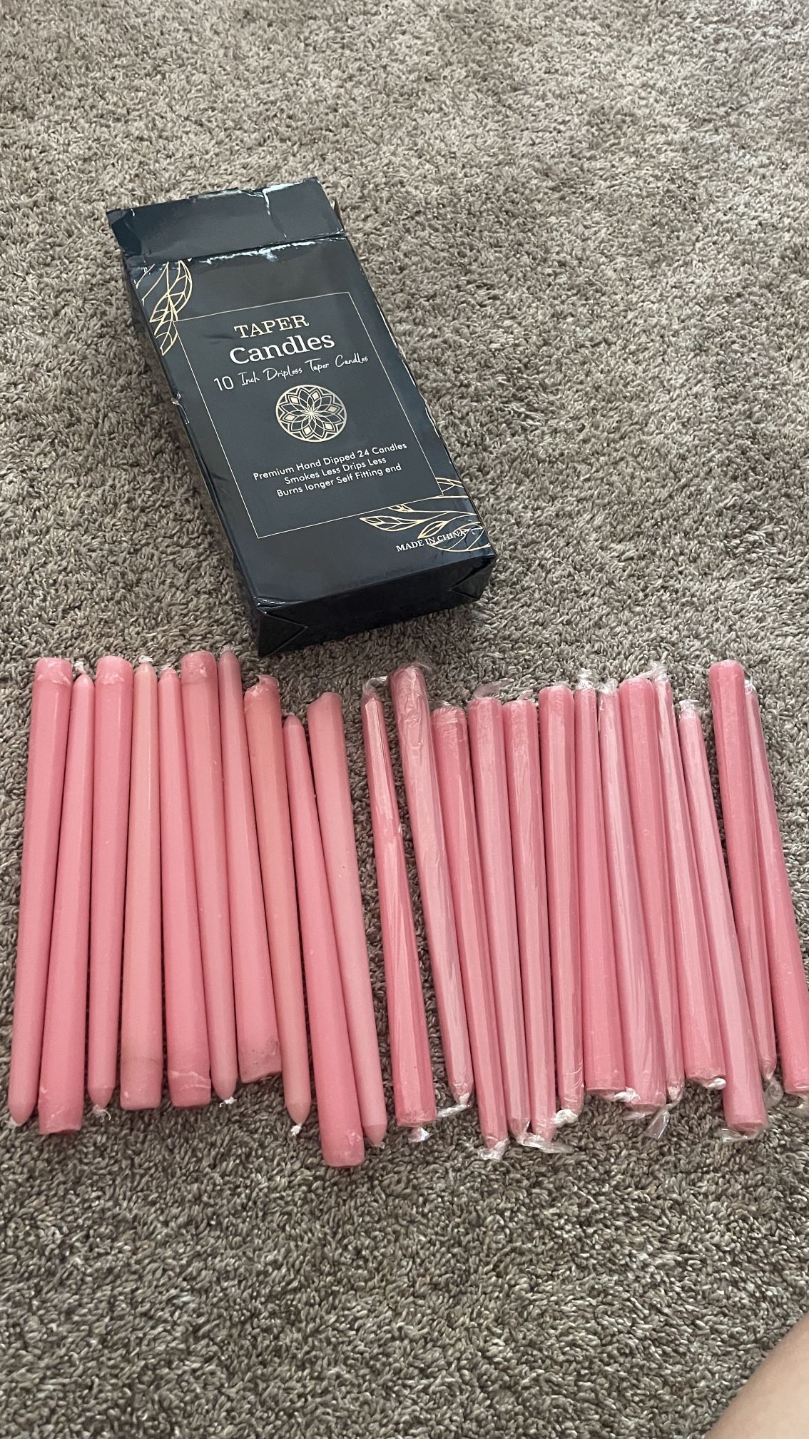 10 In Pink Taper Candles (23)