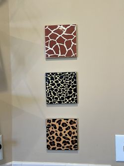 Set of 3 trivet Animal Print Wall Art
