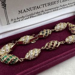 Camrose & Kross JBK Jacqueline Kennedy Swarovski Crystal Faberge Egg Tennis Bracelet