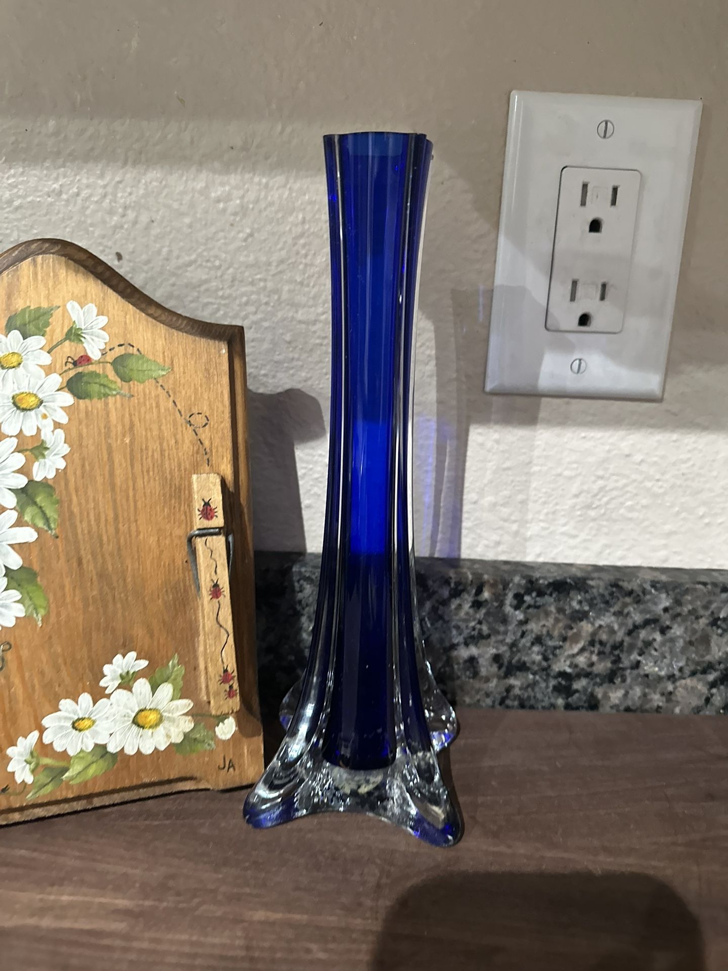 Vintage Cobalt Blue Murano Style Bud Vase