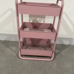 3 Tier Rolling Cart - Pink 
