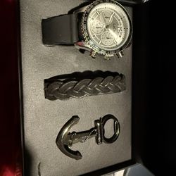 Watch, Bracelet, and Bottle Opener.