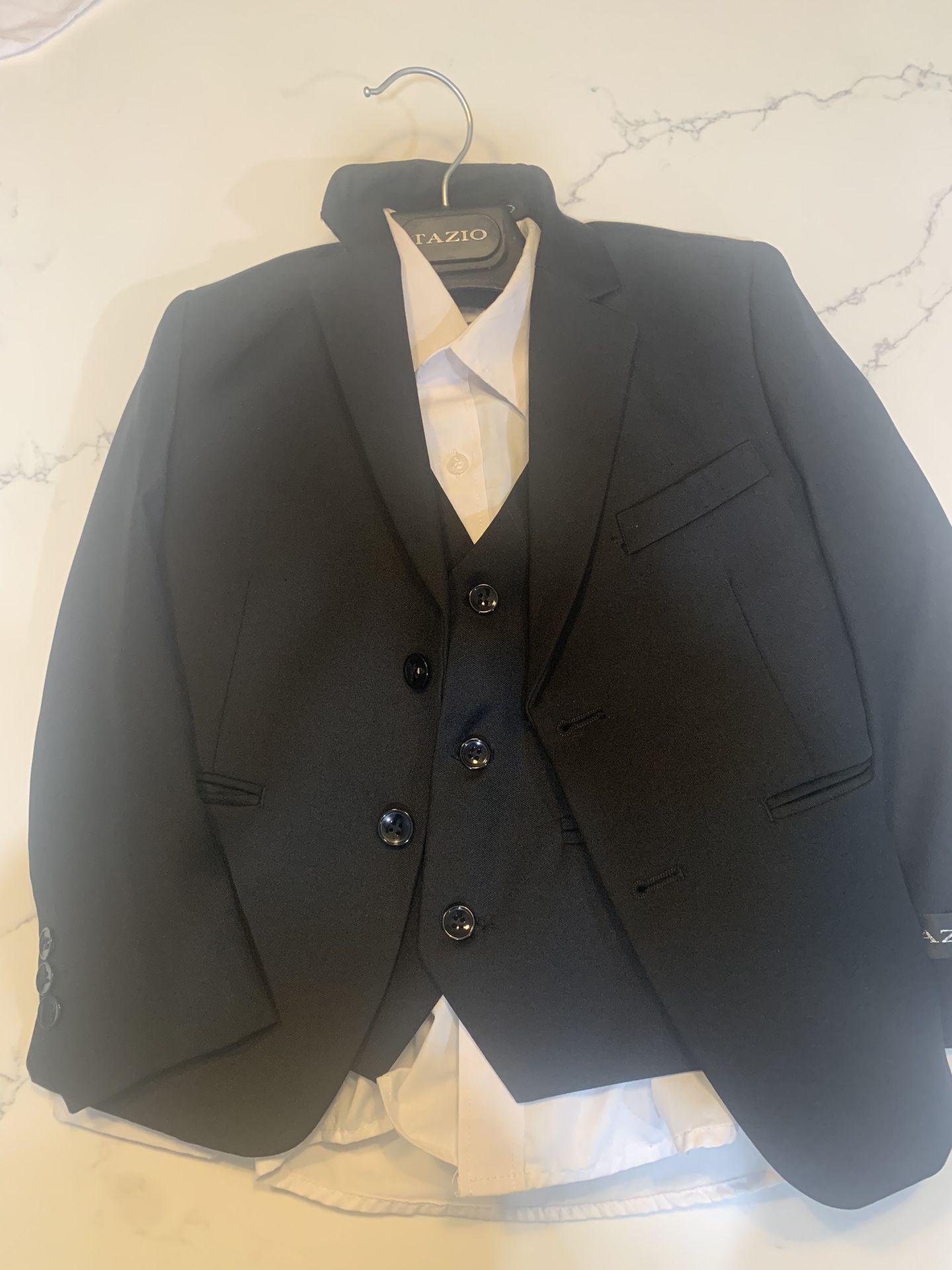 5T Kids 4pc Suit & 6T Black Button Up