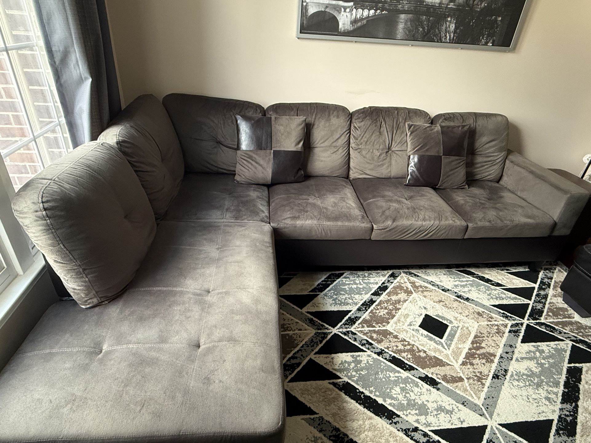 L Shape 5 Sitter Sofa With Storage Box
