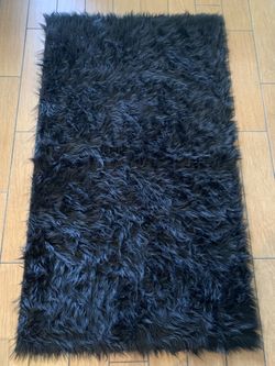 Black Faux Fur Rug