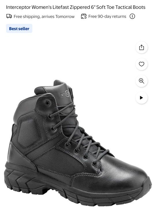 Interceptor Black Work Boots New