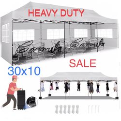 10x30 HEAVY DUTY POP UP Canopy Tent For Baptism,First  Comunion wedding party tent outdoor canopy teng with 8 side walls white FOR SALE 
