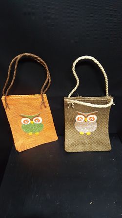 2 burlap small bags