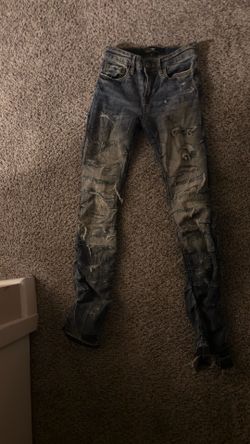 denim stacked jeans