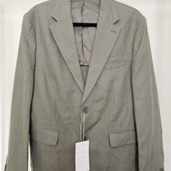 Zara Blazer Mens 100% Linen Green Sport Coat