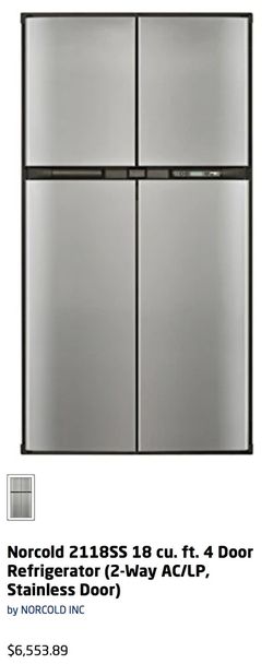 Norcold 18.3 Cu Ft. Polar Max RV Refrigerator 2118SST Motorhome Largest RV Refrigerator