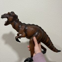Vintage handmade leather dinosaur t-Rex model figure 