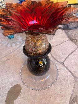 Glass birdbath