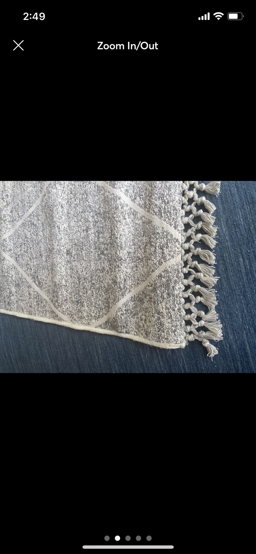 5x7 outdoor silver gray trellis diamond area rug with fringe target brand