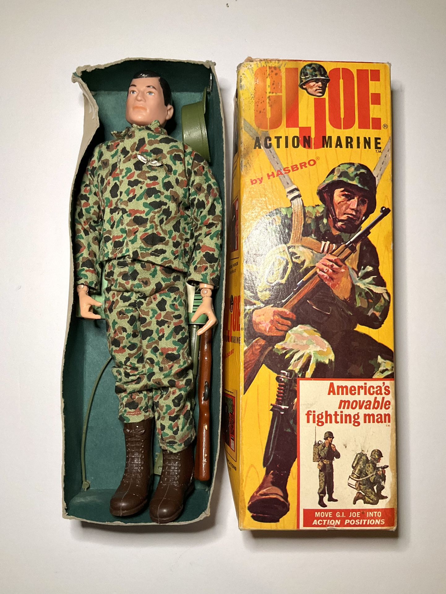 Original 1964 GI Joe Action Marine 7700 Hasbro Box and Manual