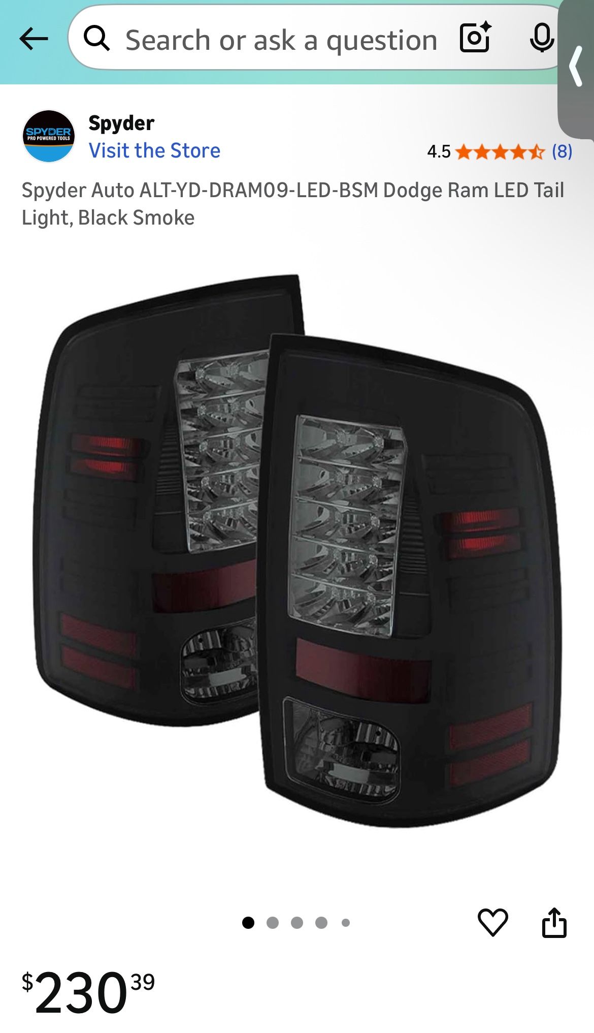 RAM Pickup Spyder Tail Lights *NEW*