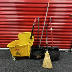 Mop, Broom And Dust Pan Set