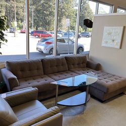 Grey Brown Sectional Couch (in Store) 