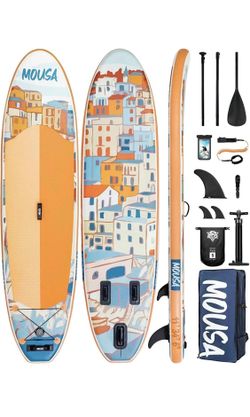 11'×34" Extra Wide Inflatable Stand Up Paddle Board, Stable Ultra Wide SUP for 2 People/Family w/Shoulder Strap, 1600D Backpack, All-Round Sup Board w
