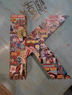 Marvel wooden 3D letter "K" wall decor