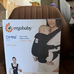 Ergobaby All Carry Positions SoftTouch Cotton Baby Carrier with Enhanced Lumbar Support (7-45 lb), Omni Dream, Onyx Black