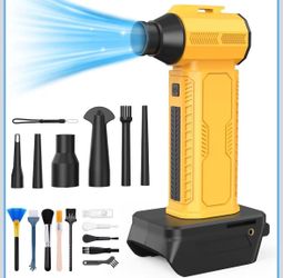 Compressed Air Duster, 130000RPM Ultra-Powerful Electric Air Duster Compatible with DEWALT 20V/60V Max Battery, 4-Gear Adjustable Air Blower for Compu