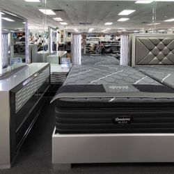 LED Mirrowed Five Piece Bedroom Set Availble NOW! $2,199